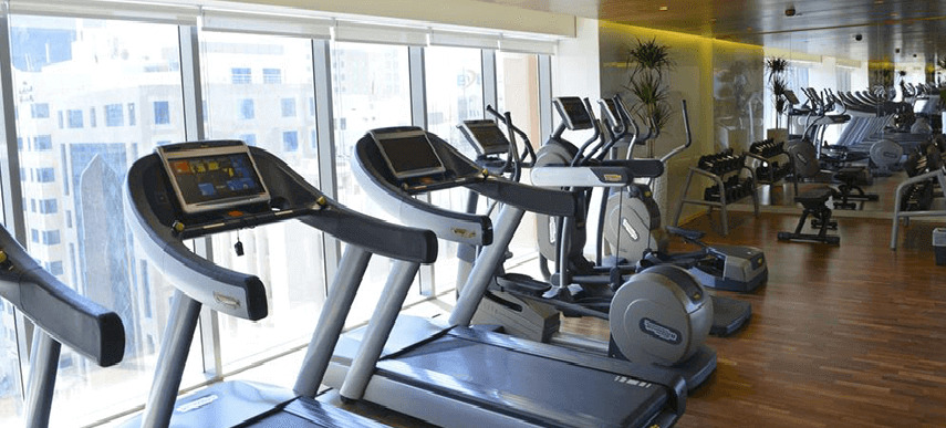 Fraser Suites Diplomatic Area Bahrain Manama Exterior photo A row of treadmills